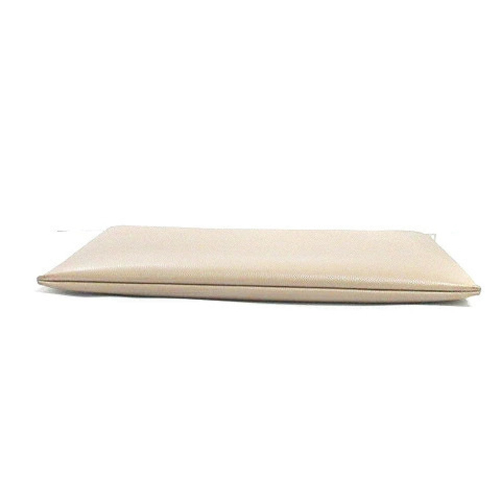 Saint Laurent Sleeve Bag Clutch Shoulder Beige Tablet Zip Paris Leather Tan